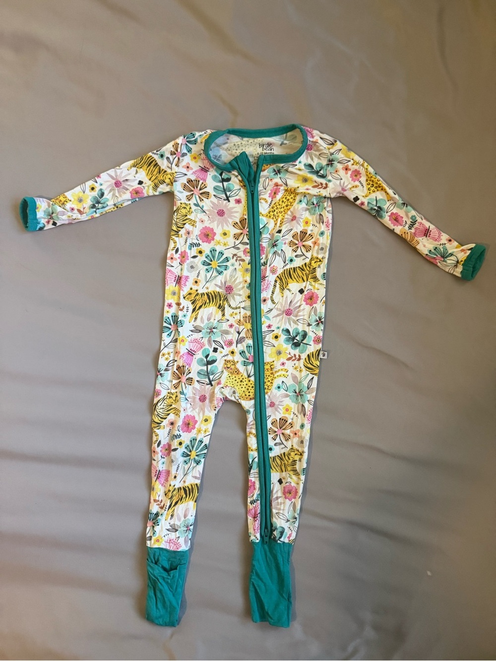 Birdie Bean 6-12 M wild cats and wildflower zippy GUC